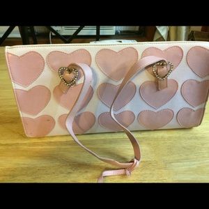 Vintage Pink and White Pocketbook with hearts